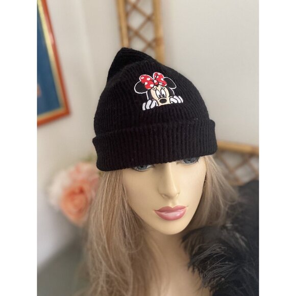 Minnie Mouse Hat Knit Beanie Disney Collection by Neff Black One Size Very Good - Picture 7 of 16